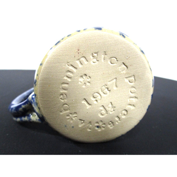 Bennington Pottery Blue Agate Spongeware 7oz Coffee Mug - Picture 6 of 6